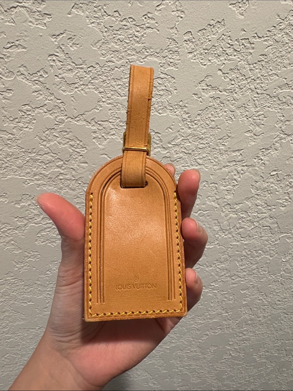 Louis Vuitton Tan Leather Luggage Tag